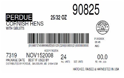 Perdue Grade A Cornish Hen, 28 Ounce -- 16 per case.