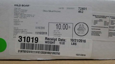 Broadleaf Stew Meat Diced Wild Boar, 5 Pound -- 2 per case.
