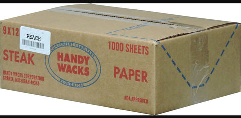9X12 Peach Steak Paper Sheets -- 6 case -- 1000 count
