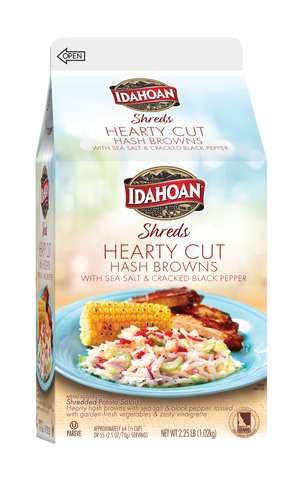 Idahoan® SHREDS Hearty Cut Hash Browns with Sea Salt & Cracked Black Pepper, 6/2.25 lb. ctns