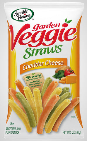 Sensible Portions Cheddar Cheese Veggie Straws, 5 Ounce -- 12 per case