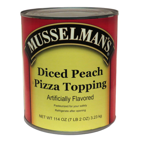 Knouse Foods Musselmans Diced Peach Pizza Topping, 114 Ounce -- 6 per case.
