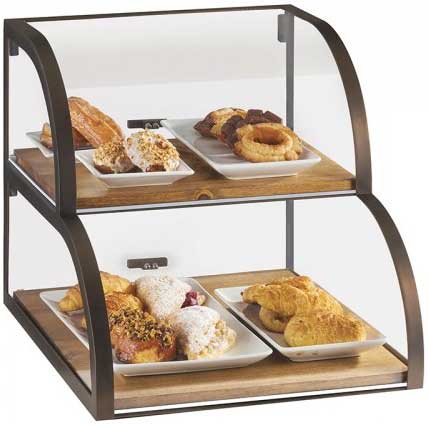 Cal Mil Sierra 2 Tier Attendant Serve Display Case, 19 x 22 x 18.5 inch.