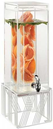 Cal Mil Portland White Infusion Chamber Beverage Dispenser, 8 x 8 x 25 inch.