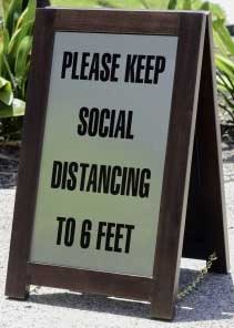 Cal Mil Westport Social Distancing Sign, 12 x 17.5 x 20 inch.