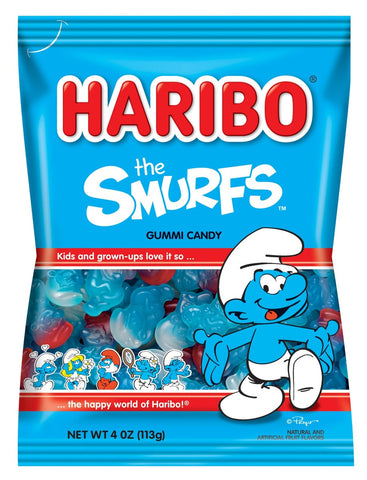 Haribo the Smurfs Gummy Candy, 4 Ounce -- 12 per case.
