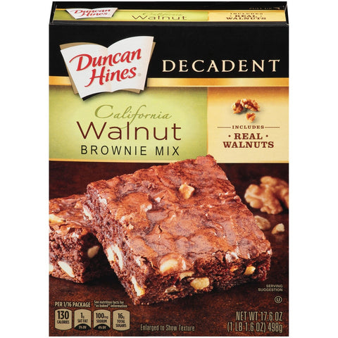 Duncan Hines Walnut Brownie For Chocolate Lovers, 17.6 Ounce -- 12 per case.