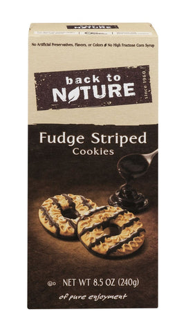 Back to Nature Fudge Striped Shortbread Cookie, 8.5 Ounce -- 6 per case.