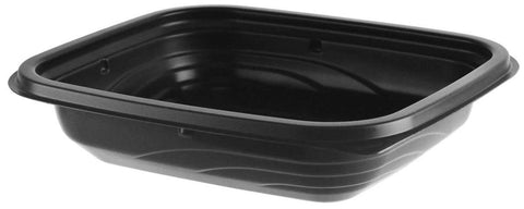 Anchor Packaging MicroRaves Polypropylene Black Wave Rectangular Container, 12 Ounce Capacity -- 756 per case