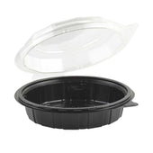 Anchor Packaging Gourmet Classic Polyethylene Terephthalate Black/Clear Shallow Clamshell Container, 7.5 inch -- 100 per case