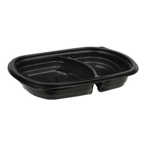 Anchor Packaging MicroRaves Black Polypropylene 2-Compartment Container, 8.79 x 6.35 x 1.56 inch -- 252 per case