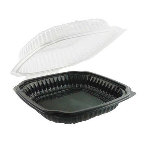 Anchor Packaging Culinary Lites  1-Compartment Black Base with Clear Anti-Fog Tear-Away Lid Clamshell, 47.5 Ounce Capacity -- 100 per case