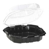 Anchor Packaging Polypropylene Black and Clear Hinged Container, 32 Ounce Capacity -- 100 per case