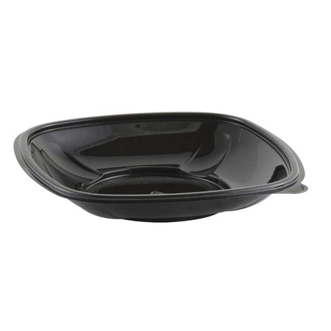 Anchor Packaging Crystal Classics Black Square PET Salad Bowl, 20 Ounce Capacity -- 150 per case