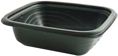 Anchor Packaging MicroRaves Wave Polypropylene Black Rectangular Container, 16 Ounce Capacity -- 756 per case