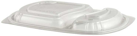 Anchor Packaging MicroRaves Clear Polypropylene 2 Compartment Microwavable Dome Lid Only, 10.25 x 7.25 x 1.08 inch -- 250 per case