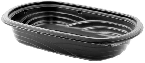 Anchor Packaging MicroRaves Wave Polypropylene Black Rectangular Container, 24 Ounce Capacity -- 252 per case