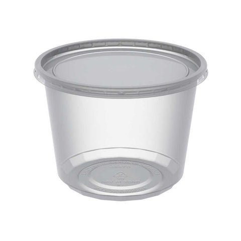 Anchor Packaging MicroLite Polypropylene Microwavable Clear Inside Fit Deli Cup with Lid, 16 Ounce Capacity -- 250 per case