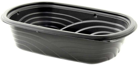 Anchor Packaging MicroRaves Wave Polypropylene Black Rectangular Container, 32 Ounce Capacity -- 252 per case