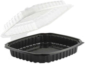 Anchor Packaging Culinary Basics Polypropylene Black Hinged Clamshell, 36 Ounce Capacity -- 100 per case