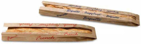 Bagcraft Dubl Panel Crispy Crust Baguette Wheat Bread Bag, 3.5 x 2 x 26 inch -- 500 per case