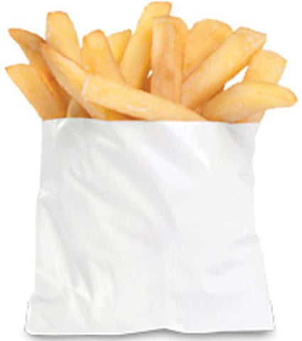 Bagcraft PB11 White Grease Resistant Fry Bag, 5 x 1 x 4.5 inch -- 2000 per case