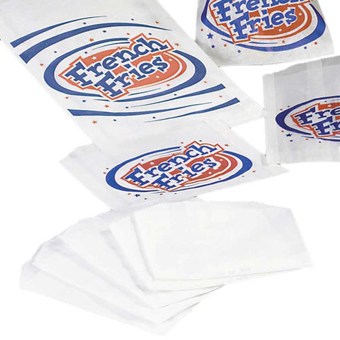 Brown Paper Goods Paper White Plain French Fry Bag, 5.5 x 1 x 8 inch -- 5000 per case