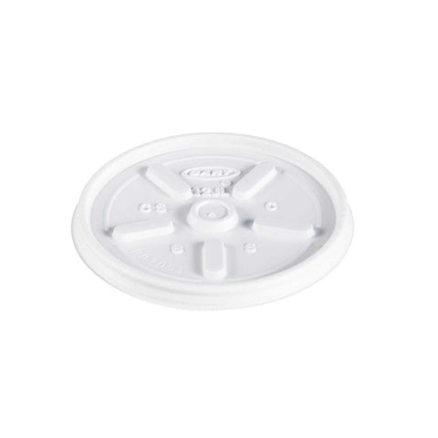 Dart White EPS Vented Lid for Foam Cups and Containers -- 1000 per case