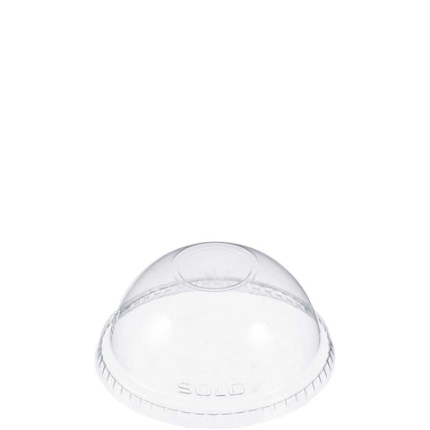 Solo PET Clear Round Dome Lid without Hole -- 1000 per case
