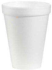 Dart Container J Cup Expanded Polystyrene Foam White Space Saver Cup, 12 Ounce -- 1000 per case