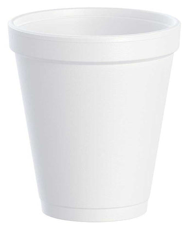 Dart Container J Cup Expanded Polystyrene Foam White Insulated Space Saver Cup, 8 Ounce -- 1000 per case