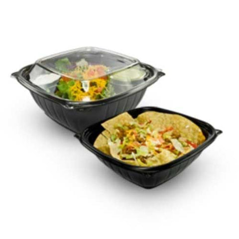 Dart Clear Large PET Square Lid for 24-64 Ounce Bowl -- 252 per case