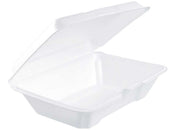 Dart Performer White Expanded Polystyrene Foam Hinged Container, 9.3 x 6.4 x 2.9 inch -- 200 per case