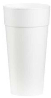 Dart J Cup Expanded Polystyrene Foam Small White Plain Round Insulated Tall Cup, 24 Ounce -- 500 per case