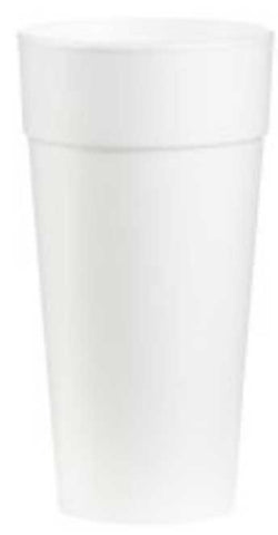 Dart J Cup Expanded Polystyrene Foam Small White Plain Round Insulated Tall Cup, 24 Ounce -- 500 per case