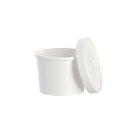 Dart Flexstyle White DSP Paper Food Container, 12 Ounce Capacity -- 250 per case