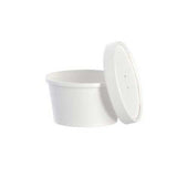 Dart Flexstyle White Squat DSP Paper Hot Food Container/Lid Combo, 8 Ounce -- 250 per case