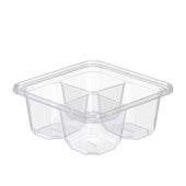 Dart TamperGuard Clear PET 4 Compartment Snack Box -- 300 per case