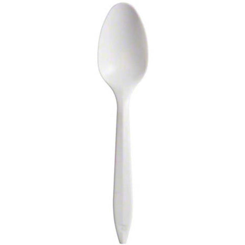 Dart Style Setter White Polypropylene Medium Weight Teaspoon, 5.9 inch Length -- 1000 per case