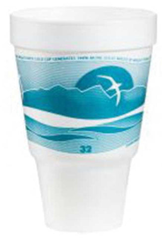 Dart J Cup Horizon Pedestal Insulated Stock Prints Foam Cup, 32 Ounce -- 500 per case