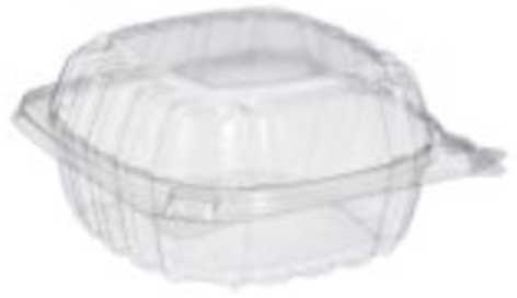 Dart Staylock Oriented Polystyrene Clear Square Hinged Lid Sandwich Container, 5.3 x 5.4 x 2.6 inch -- 500 per case