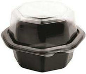 Solo Creative Carryouts OctaView Polystyrene Medium 1 Compartment Hinged Lid Cold Container, 4.5 inch -- 300 per case
