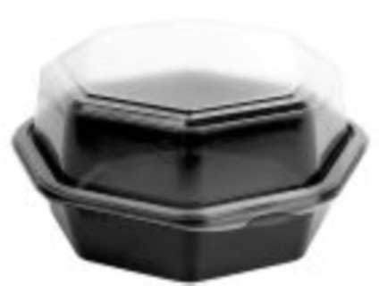Solo Creative Carryouts OctaView PET Medium Hinged Lid Container, 7 inch -- 100 per case