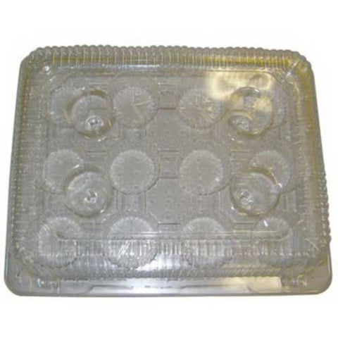 Detroit Forming Clear Oriented Polystyrene 12 Count Hinged Cupcake or Muffin Container, 13 x 10.375 x 3.625 inch -- 100 per case