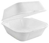 Grupo Industrial Reyma EPS White 1 Compartment Foam Hinged Sandwich Container, 5.75 x 5.63 x 3 inch -- 500 per case
