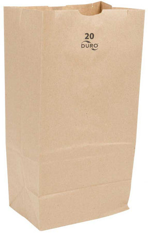 Duro Hilex Poly Standard Kraft Self Opening Style Grocery Bag, 20 Pound SH -- 500 per case
