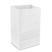 Duro Virgin Paper 25 Pound White 100 Percent Recycled Grocery Bag, 5.25 x 5.25 x 18 inch - 500 per bale
