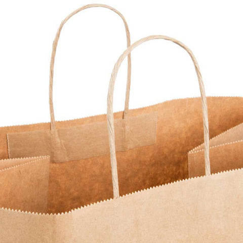 Duro Hilex Poly Grande Twist Kraft Virgin Paper Shopping Bag with Handle, 16 x 11 x 18.25 inch -- 200 per case