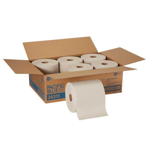 Georgia-Pacific Pacific Blue Basic Brown Paper Towel Roll, 7.8 inch x 1000 Feet -- 6 rolls per case
