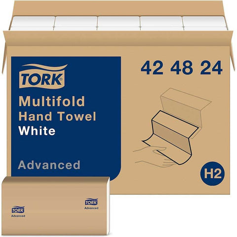 Essity Tork Soft 1 Ply Advanced White Multifold Hand Towel, 9 x 9.5 inch -- 4000 per case